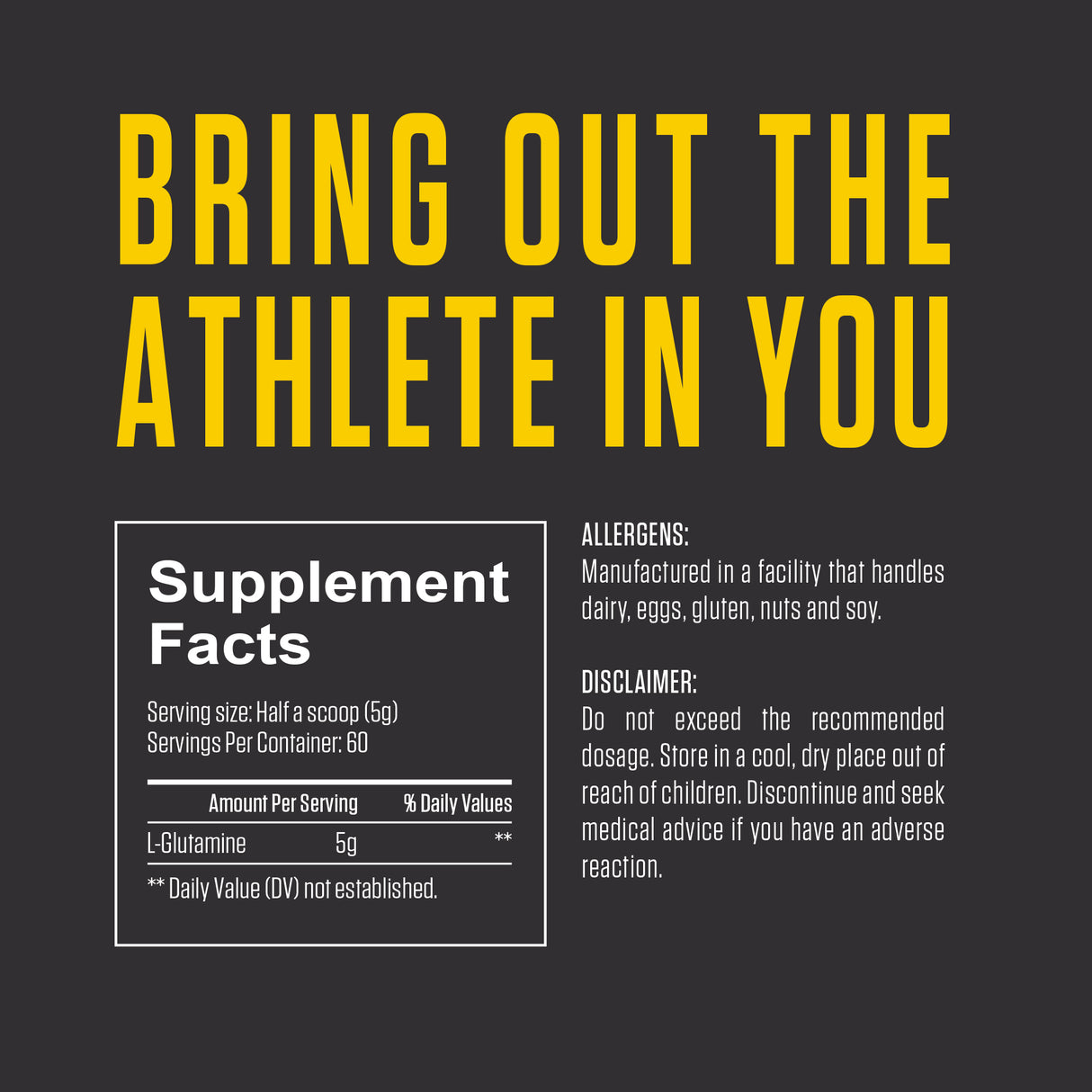 L-Glutamine Powder - Unflavoured - 300 g (0.66 lbs)