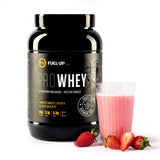 2 lb container of strawberry milkshake flavoured whey protein powder